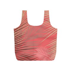 Palms Shadow On Living Coral Full Print Recycle Bag (s) by LoolyElzayat