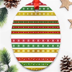 Christmas Ribbons Christmas Gold Oval Ornament (two Sides) by Pakrebo