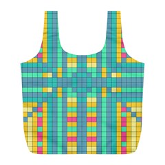 Checkerboard Squares Abstract Full Print Recycle Bag (l) by Pakrebo