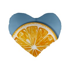 Pop Art Orange  Standard 16  Premium Heart Shape Cushions by Valentinaart