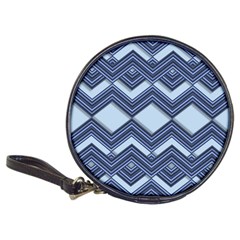 Textile Texture Fabric Zigzag Blue Classic 20-cd Wallets by Pakrebo