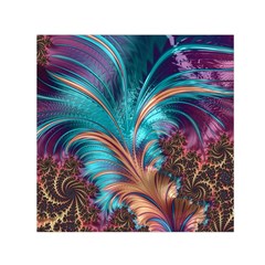 Feather Fractal Artistic Design Small Satin Scarf (square) by Pakrebo