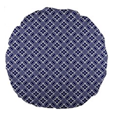 Wreath Differences Indigo Deep Blue Large 18  Premium Round Cushions by Pakrebo