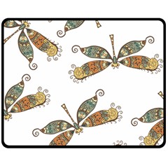 Pattern Dragonfly Background Fleece Blanket (medium)  by Pakrebo