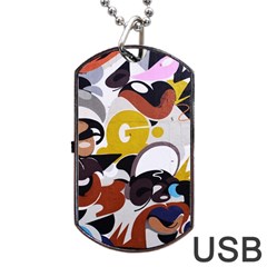 Graffiti Urban Colorful Graffiti City Wall Hip Hop Music Singers Dog Tag Usb Flash (one Side) by genx