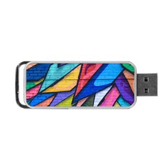 Urban Colorful Graffiti Brick Wall Industrial Scale Abstract Pattern Portable Usb Flash (one Side) by genx