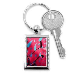 Graffiti Watermelon Pink With Light Blue Drops Retro Key Chains (rectangle)  by genx