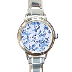 Standard Light Blue Camouflage Army Military Round Italian Charm Watch by snek