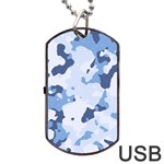 Standard light blue Camouflage Army Military Dog Tag USB Flash (Two Sides) Front