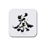 Tea Calligraphy Rubber Coaster (Square)  Front