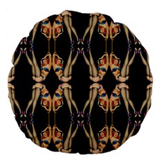 Kaleidoscope Symmetry Pattern Girls Large 18  Premium Flano Round Cushions by Pakrebo