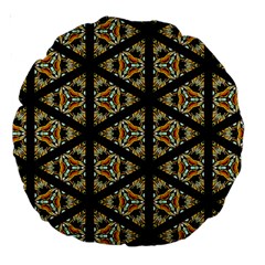 Pattern Stained Glass Triangles Large 18  Premium Round Cushions by Pakrebo