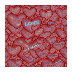 Love Hearts Valentine Red Symbol Medium Glasses Cloth by Pakrebo