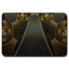 Fractal Hexagon Geometry Hexagonal Large Doormat  by Mariart
