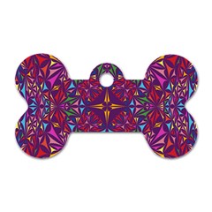 Kaleidoscope Triangle Pattern Dog Tag Bone (two Sides) by Mariart