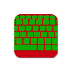 Keyboard Keys Computer Input Pc Rubber Square Coaster (4 Pack)  by Pakrebo