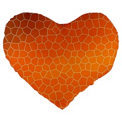 Orange Mosaic Structure Background Large 19  Premium Heart Shape Cushions by Pakrebo