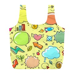 Cute Sketch Child Graphic Funny Full Print Recycle Bag (l) by Pakrebo