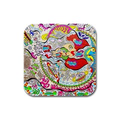Supersonic Pyramid Protector Angels Rubber Square Coaster (4 Pack)  by chellerayartisans