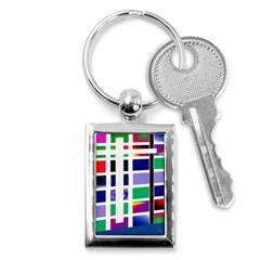 Color Graffiti Pattern Geometric Key Chains (rectangle)  by Pakrebo
