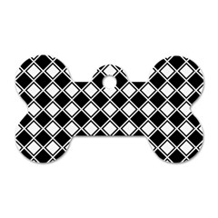 Square Diagonal Pattern Dog Tag Bone (two Sides) by Mariart