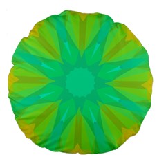 Kaleidoscope Background Green Large 18  Premium Flano Round Cushions by Mariart