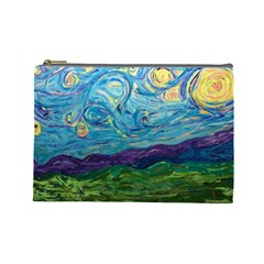 A Very Very Starry Night Cosmetic Bag (large) by arwwearableart