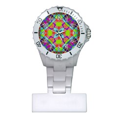 Farbenpracht Kaleidoscope Pattern Plastic Nurses Watch by Pakrebo