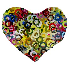 Pattern Background Abstract Color Large 19  Premium Flano Heart Shape Cushions by Pakrebo