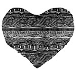 Ethno Seamless Pattern Large 19  Premium Flano Heart Shape Cushions Back