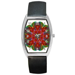 Mandala Fractal Graphic Design Barrel Style Metal Watch by Pakrebo
