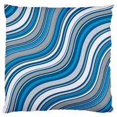 Blue Wave Surges On Large Cushion Case (one Side) by WensdaiAmbrose