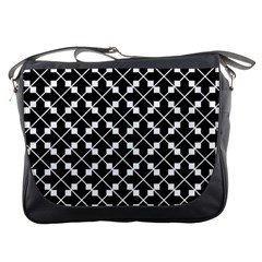 Black And White Fantasy Messenger Bag by retrotoomoderndesigns