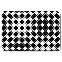 Black And White Diamonds Large Doormat  by retrotoomoderndesigns