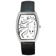 Animal Equine Face Horse Barrel Style Metal Watch by Wegoenart