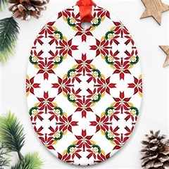 Christmas Wallpaper Background Oval Ornament (two Sides) by Pakrebo