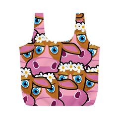 Pink Cows Full Print Recycle Bag (m) by ArtworkByPatrick
