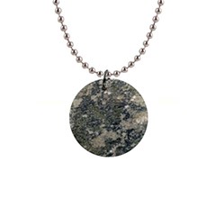 Grunge Camo Print Design 1  Button Necklace by dflcprintsclothing
