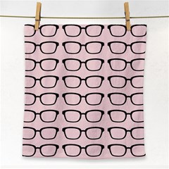 Nerdy Glasses Pink Face Towel by snowwhitegirl