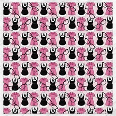 Waitress Uniform Dresses Nerdy Glasses Pattern Pink Canvas 16  X 16  by snowwhitegirl