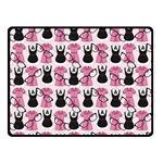 Waitress Uniform Dresses Nerdy Glasses Pattern Pink Fleece Blanket (Small) 50 x40  Blanket Front