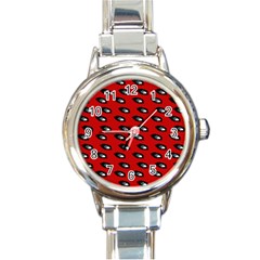 Eyes Red Round Italian Charm Watch by snowwhitegirl
