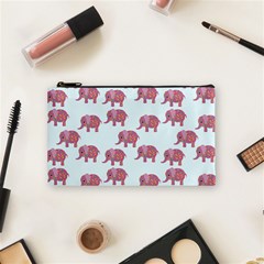 Pink Flower Elephant Cosmetic Bag (small) by snowwhitegirl