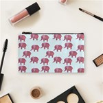 Pink Flower Elephant Cosmetic Bag (Small) Front