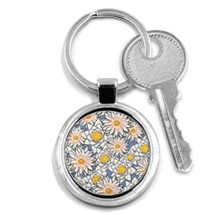 Vintage White Flowers Key Chains (round)  by snowwhitegirl