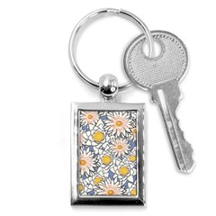 Vintage White Flowers Key Chains (rectangle)  by snowwhitegirl