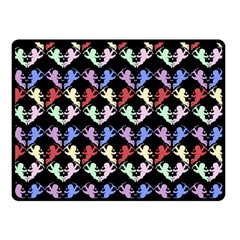 Colorful Cherubs Black Double Sided Fleece Blanket (small)  by snowwhitegirl
