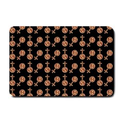 Victorian Crosses Black Small Doormat  by snowwhitegirl