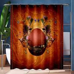 Wonderful Steampunk Easter Egg With Flowers Shower Curtain 60  X 72  (medium)  by FantasyWorld7