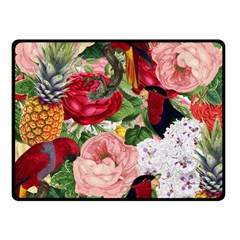 Tropical Bird Floral Fleece Blanket (small) by snowwhitegirl